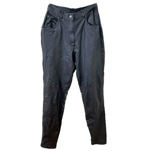 Wilsons Leather - Women’s Vintage Pants, High-Rise, Moto Biker - Black, Size 10